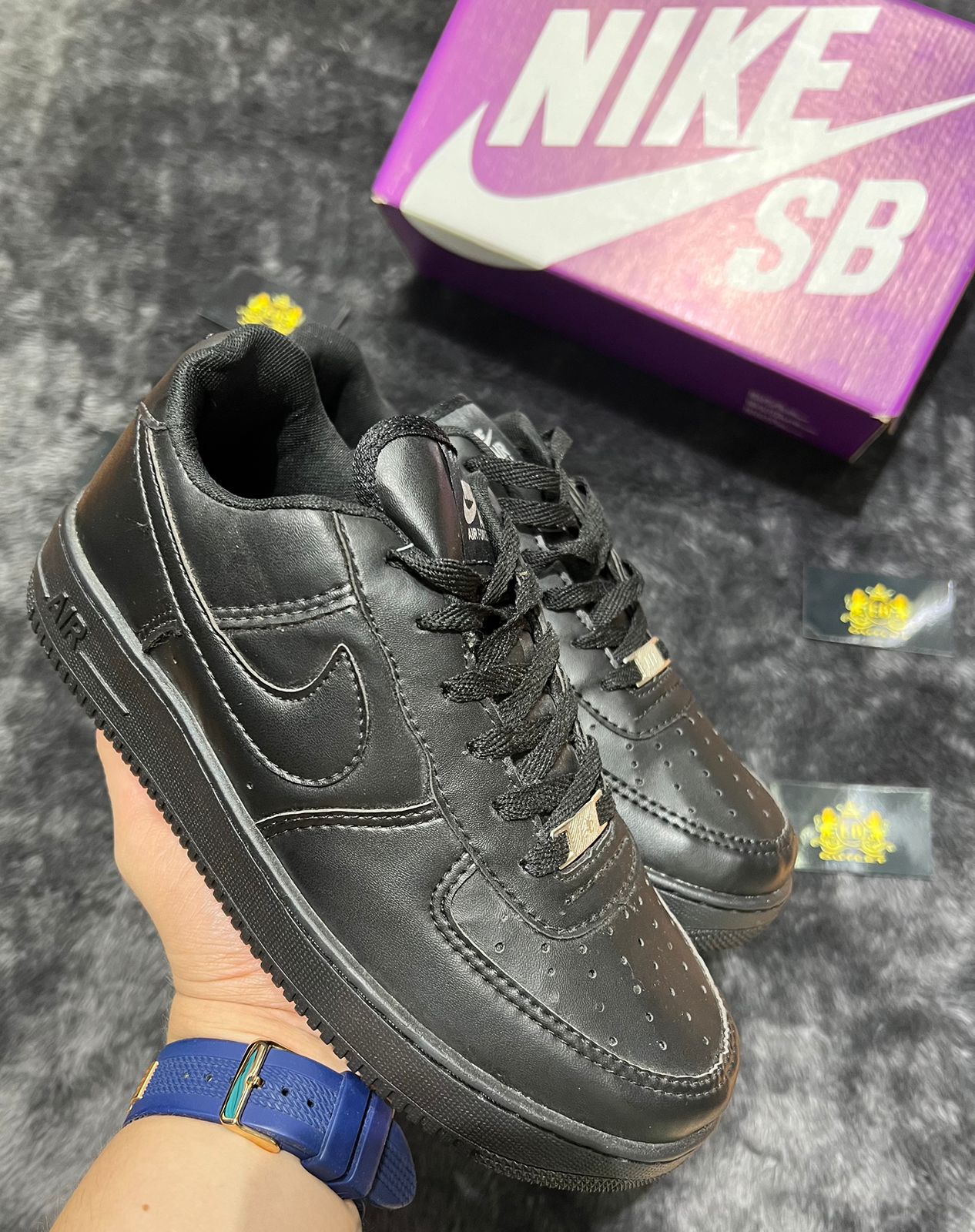 Air Force Preto lançamento + Relógio de Brinde