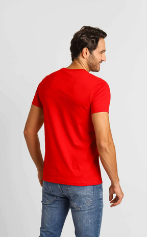 Camiseta Lacoste Básica Regular Fit Pima - Sale Vermelho