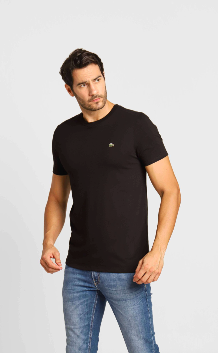 Kit 2 Camisetas Lacoste Básica Regular Fit Pima- Sale Preto/Bege