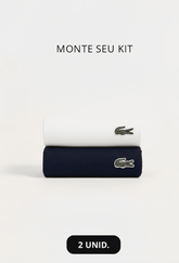 Kit 2 Camisetas Lacoste Básica Regular Fit Pima- Sale Branco/Marinho